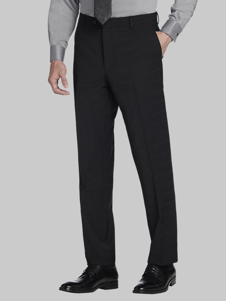 Awearness Kenneth Cole Modern Fit Wool Blend Windowpane Suit Pants