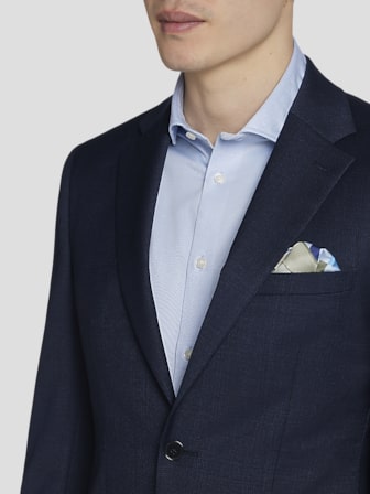 Modern Fit Wool Blend Windowpane Suit Jacket
