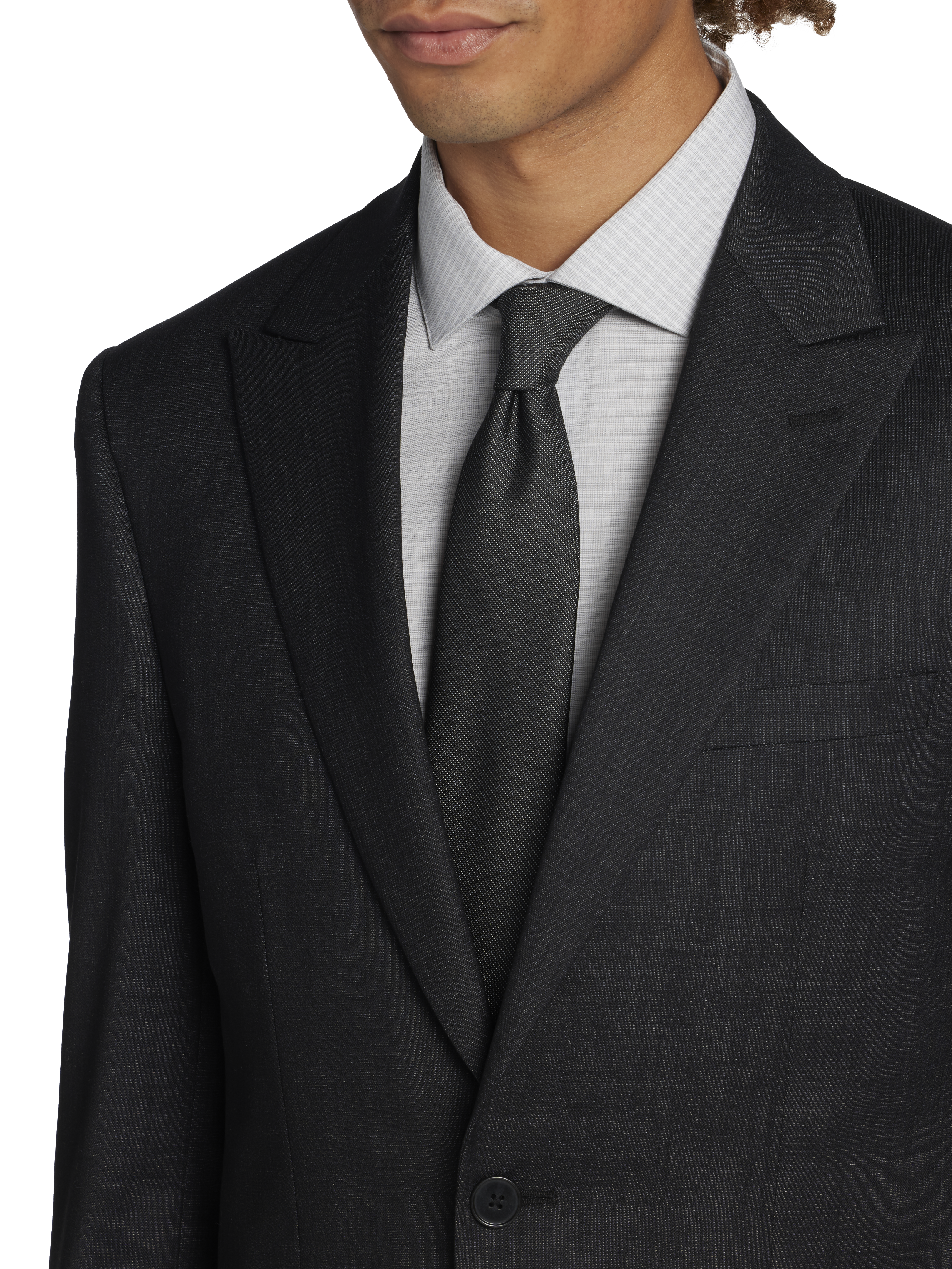 Slim Fit Wool Blend Peak Lapel Suit jacket