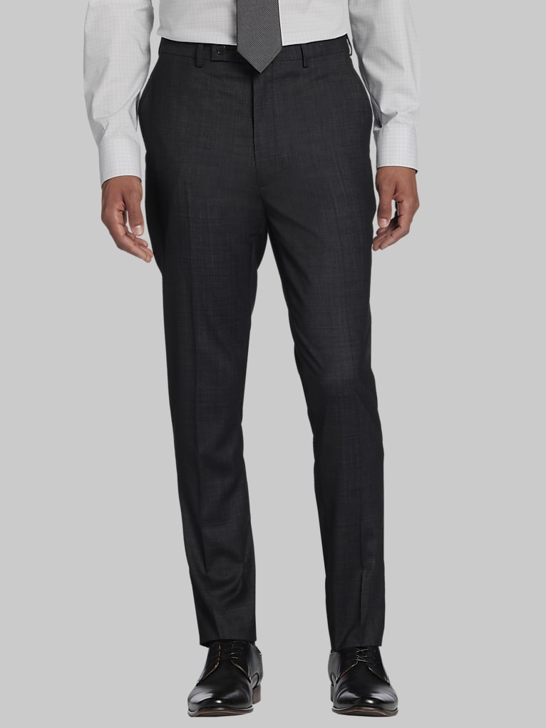 Calvin Klein Slim Fit Wool Blend Flat Front Suit Pants