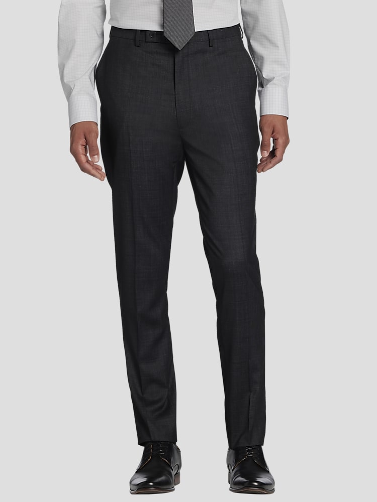 Calvin Klein Slim Fit Wool Blend Suit Pants in Charcoal Tic Gray  Flat Front Mens Dress Trousers 40W x 30L