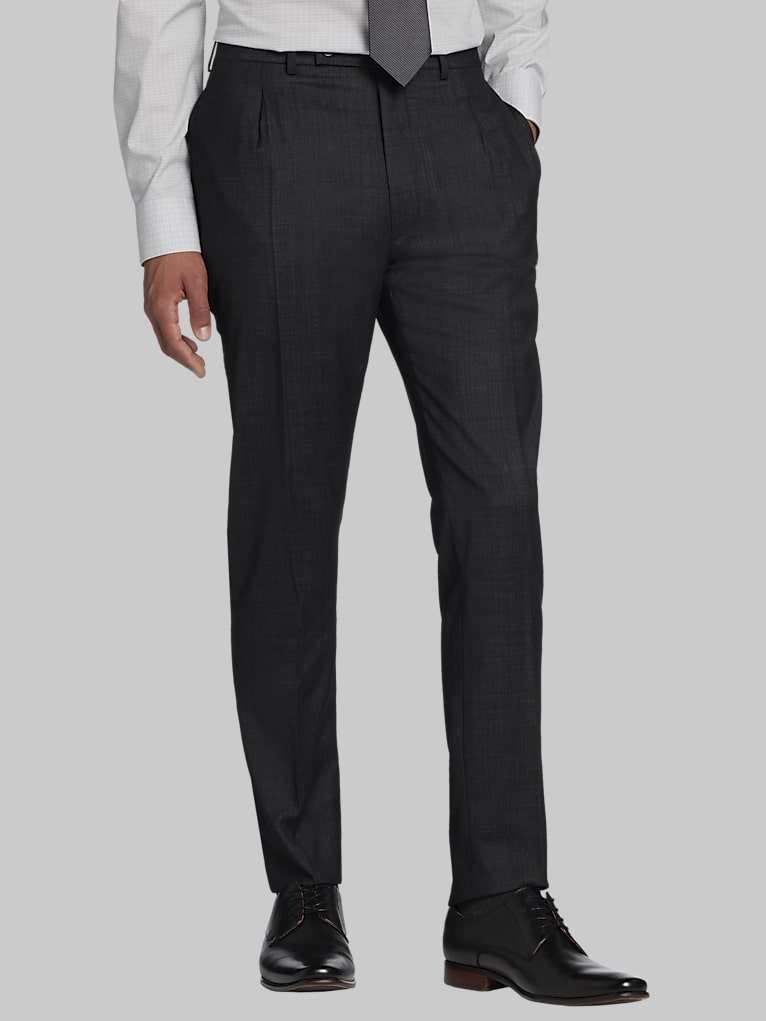 Calvin Klein Slim Fit Wool Blend Pleated Suit Pants