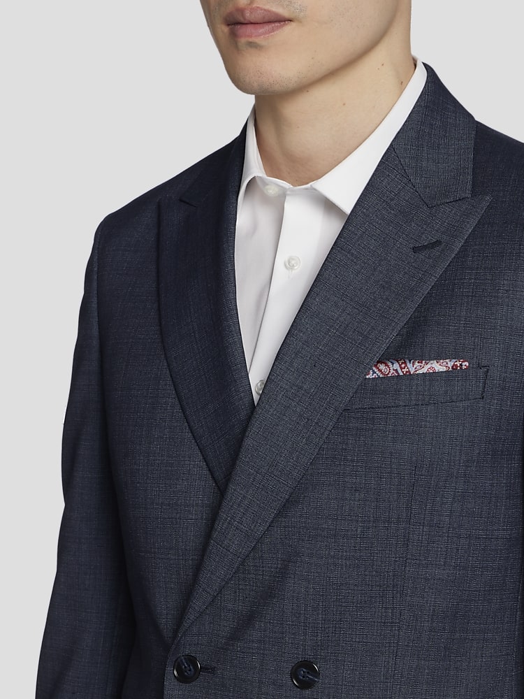 Slim FIt Wool Blend Double-Breasted Suit Jacket