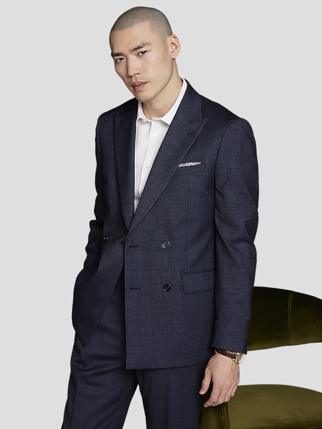 Calvin Klein Slim FIt Wool Blend Double-Breasted Suit Jacket