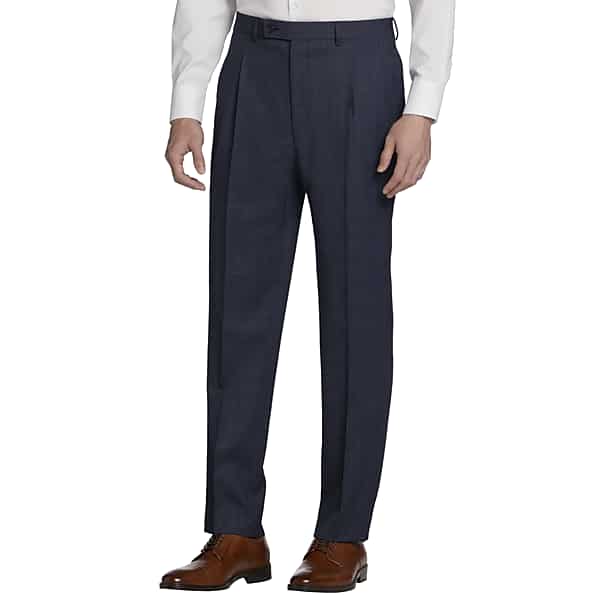 Calvin Klein Slim Fit Wool Blend Men's Suit Pants Navy Tic - Size: 33W x 32L TMW33BT33T71