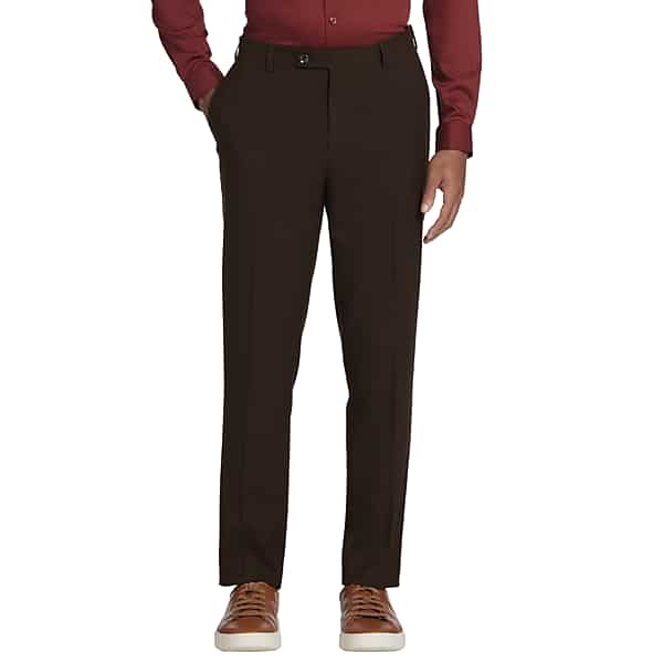 Paisley & Gray Men's Slim Fit Flat Front Suit Pants Brown Solid - Size: 42W x 32L TMW33BX42T03