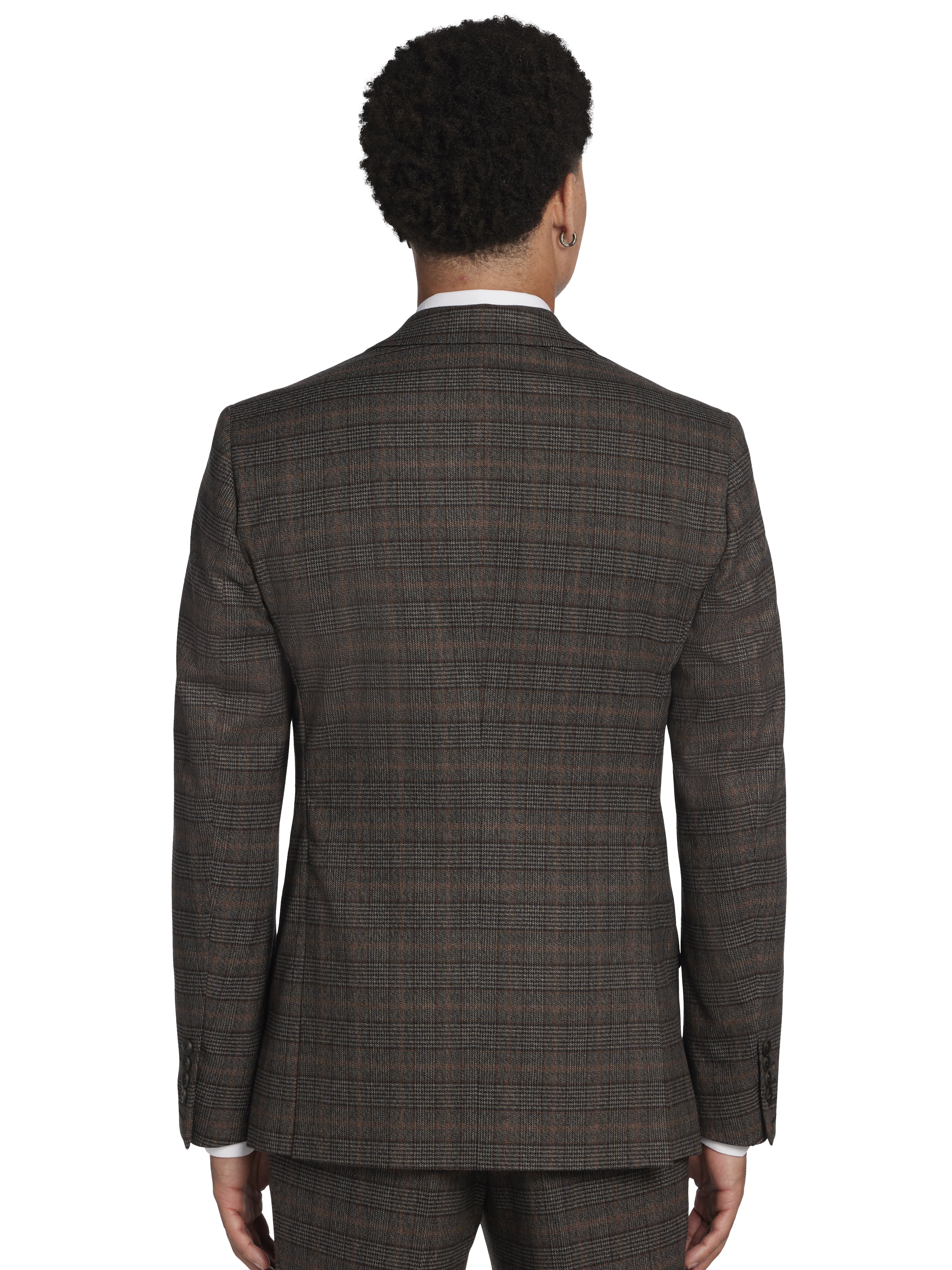 Slim Fit Plaid Suit Jacket
