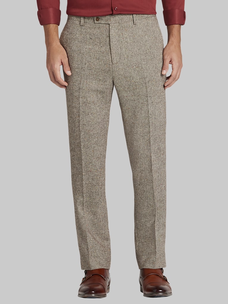 Paisley &Amp; Gray Slim Fit Donegal Flat Front Suit Pants