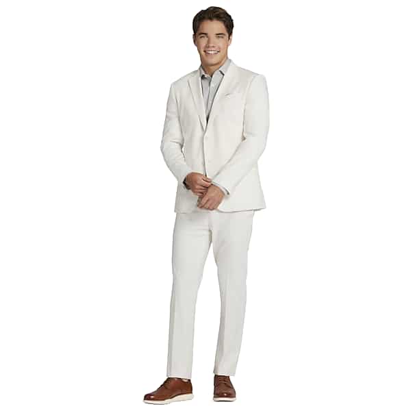 Egara Big & Tall Modern Fit Men's Suit Jacket Stone - Size: 48 Regular TMW33NR48225