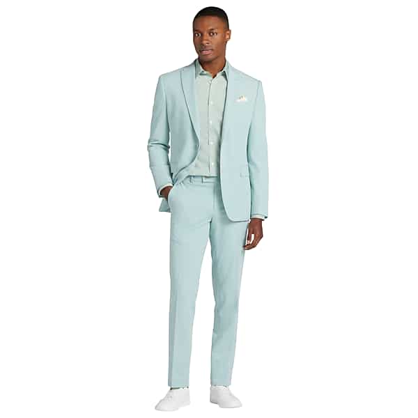 Egara Big & Tall Modern Fit Men's Suit Jacket Seafoam - Size: 48 Long TMW33NR48335