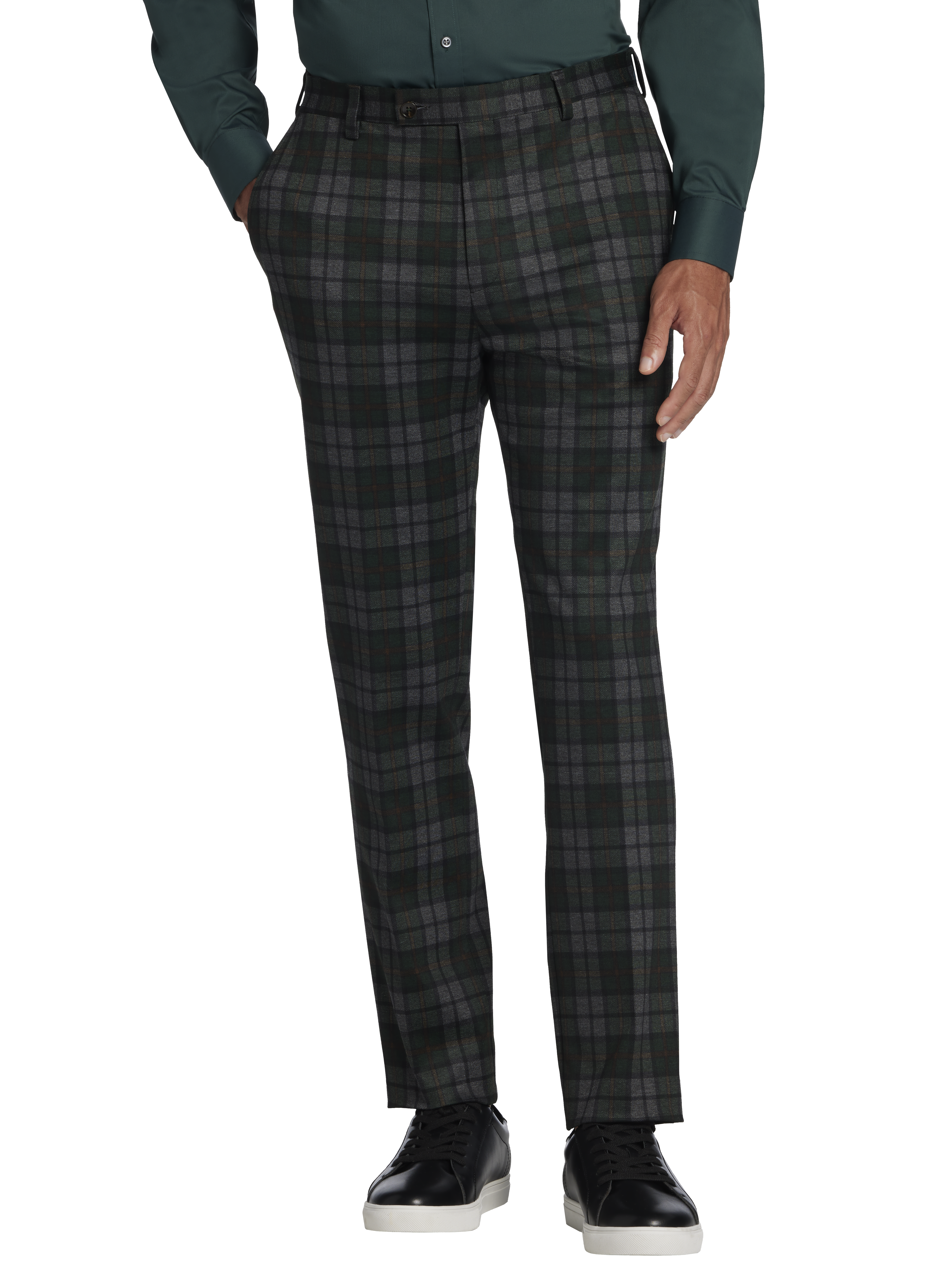 Slim Fit Plaid Suit Separates Pants