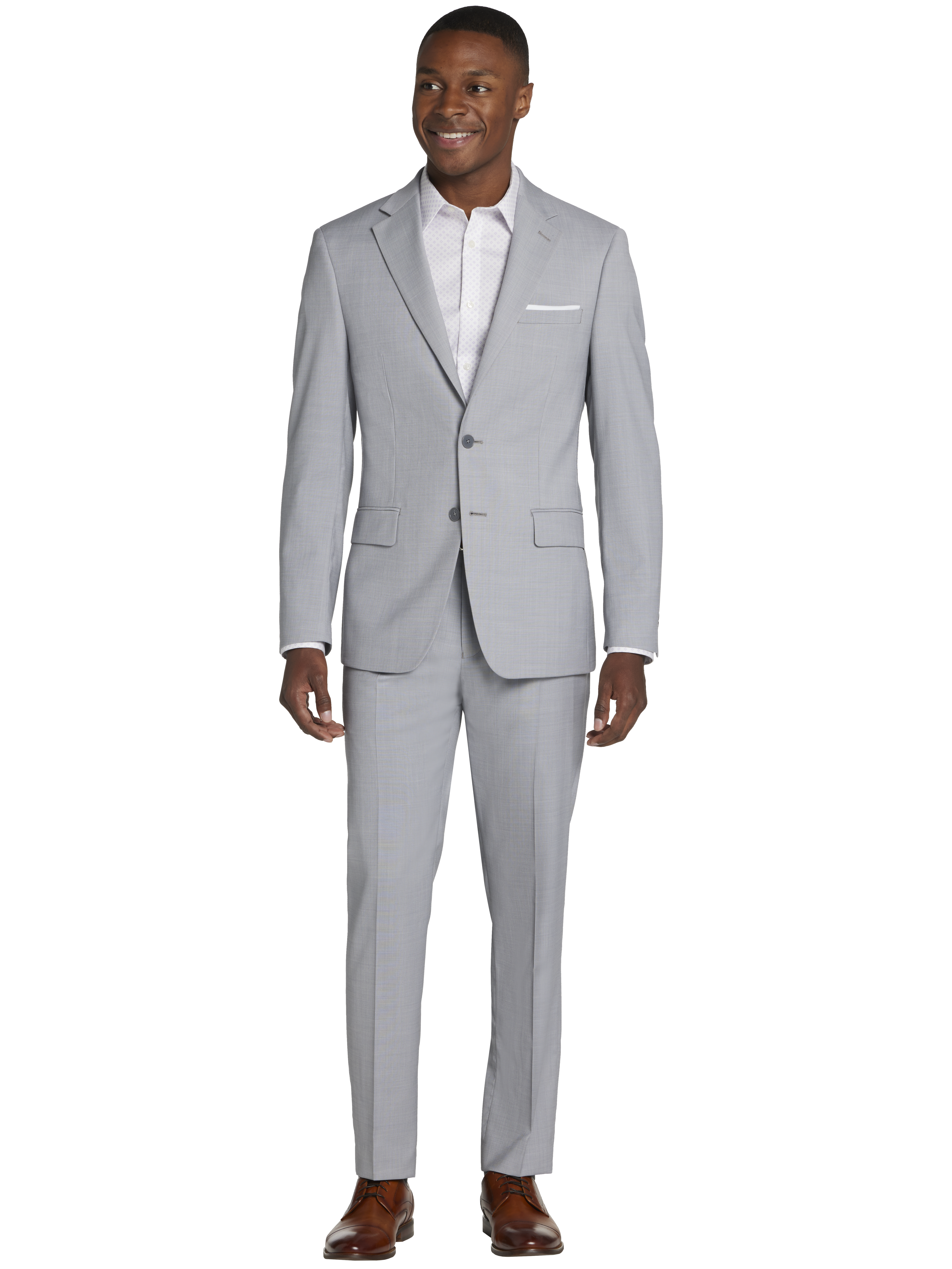 CALVINSUIT Men's Slim Fit 2 Pieces Single Breasted Suit with