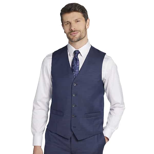 Awearness Kenneth Cole Modern Fit Wool Blend Men's Suit Vest Blue - Size: 4XLT TMW33W64XT14