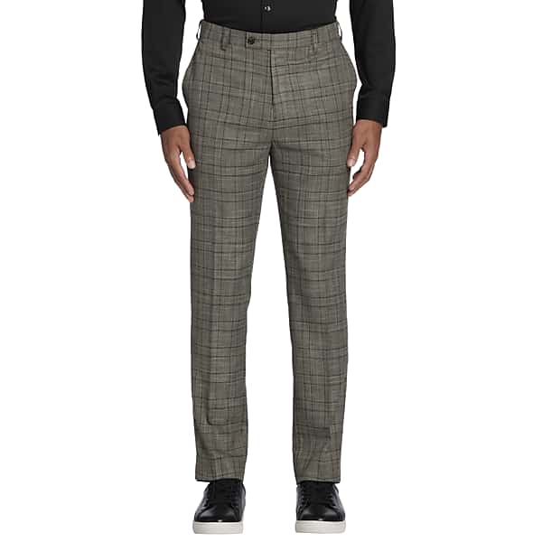 Paisley & Gray Men's Slim Fit Plaid Suit Pants Tan Gold Check - Size: 30W x 32L TMW33XB30T98