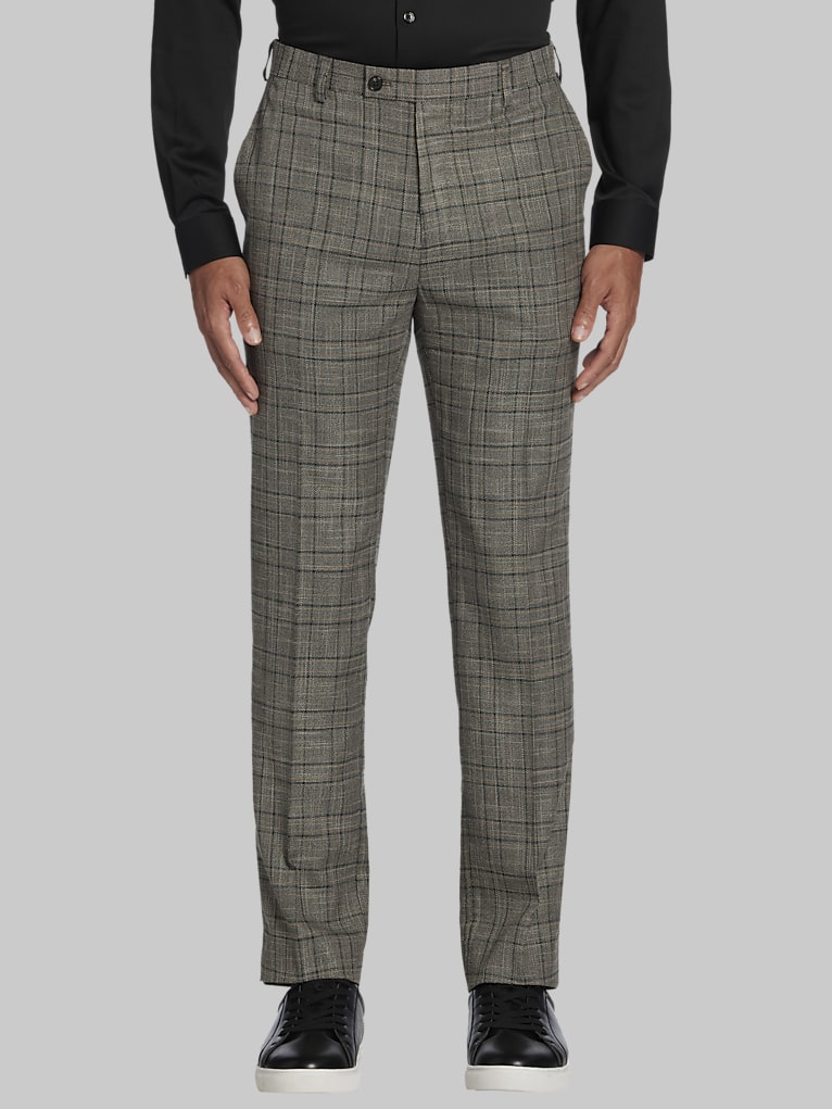 Paisley &Amp; Gray Slim Fit Plaid Suit Pants