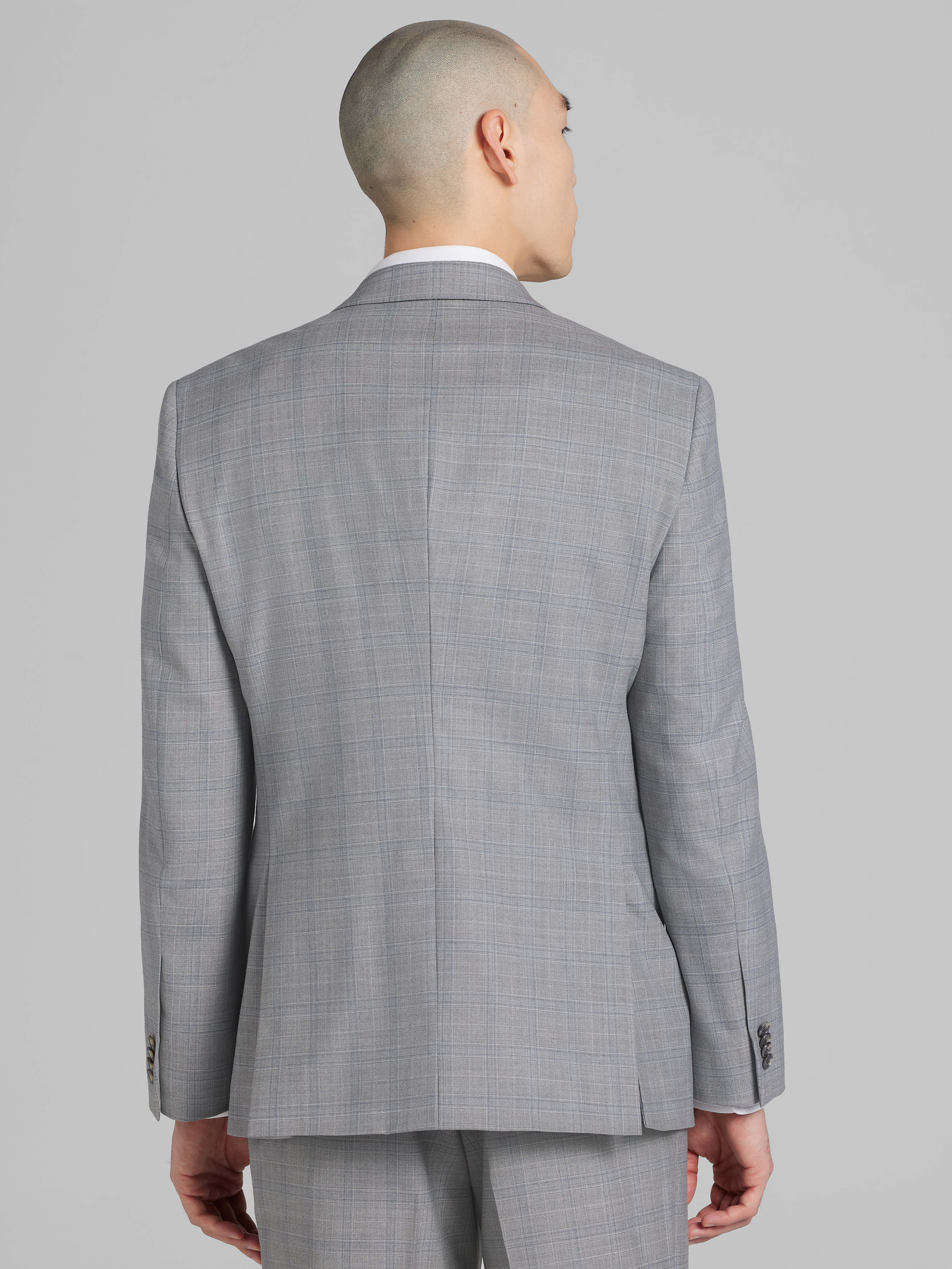 Classic Fit Wool Blend Plaid Suit Jacket