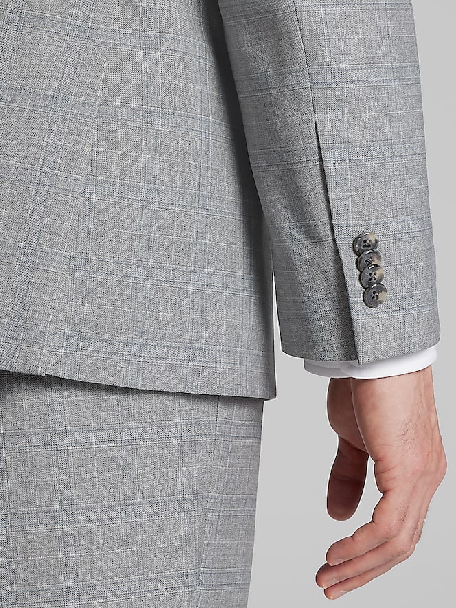 Joseph Abboud Classic Fit Wool Blend Plaid Suit Jacket