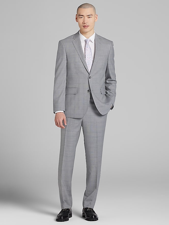 Joseph Abboud Classic Fit Wool Blend Plaid Suit Jacket