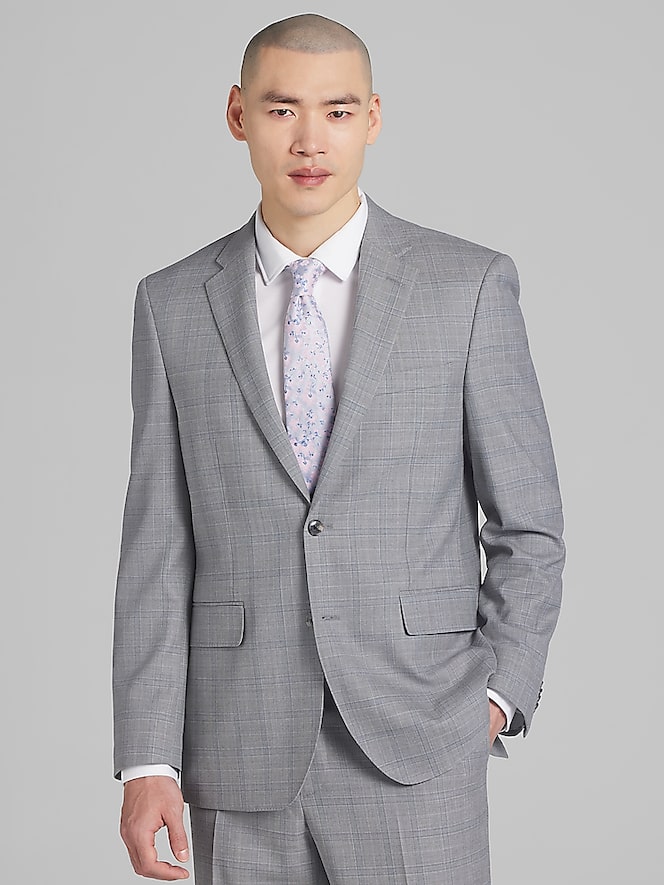 Joseph Abboud Classic Fit Wool Blend Plaid Suit Jacket