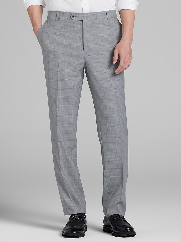 Joseph Abboud Classic Fit Suit Pants, Platinum Plaid - Gray | Men's  Wearhouse