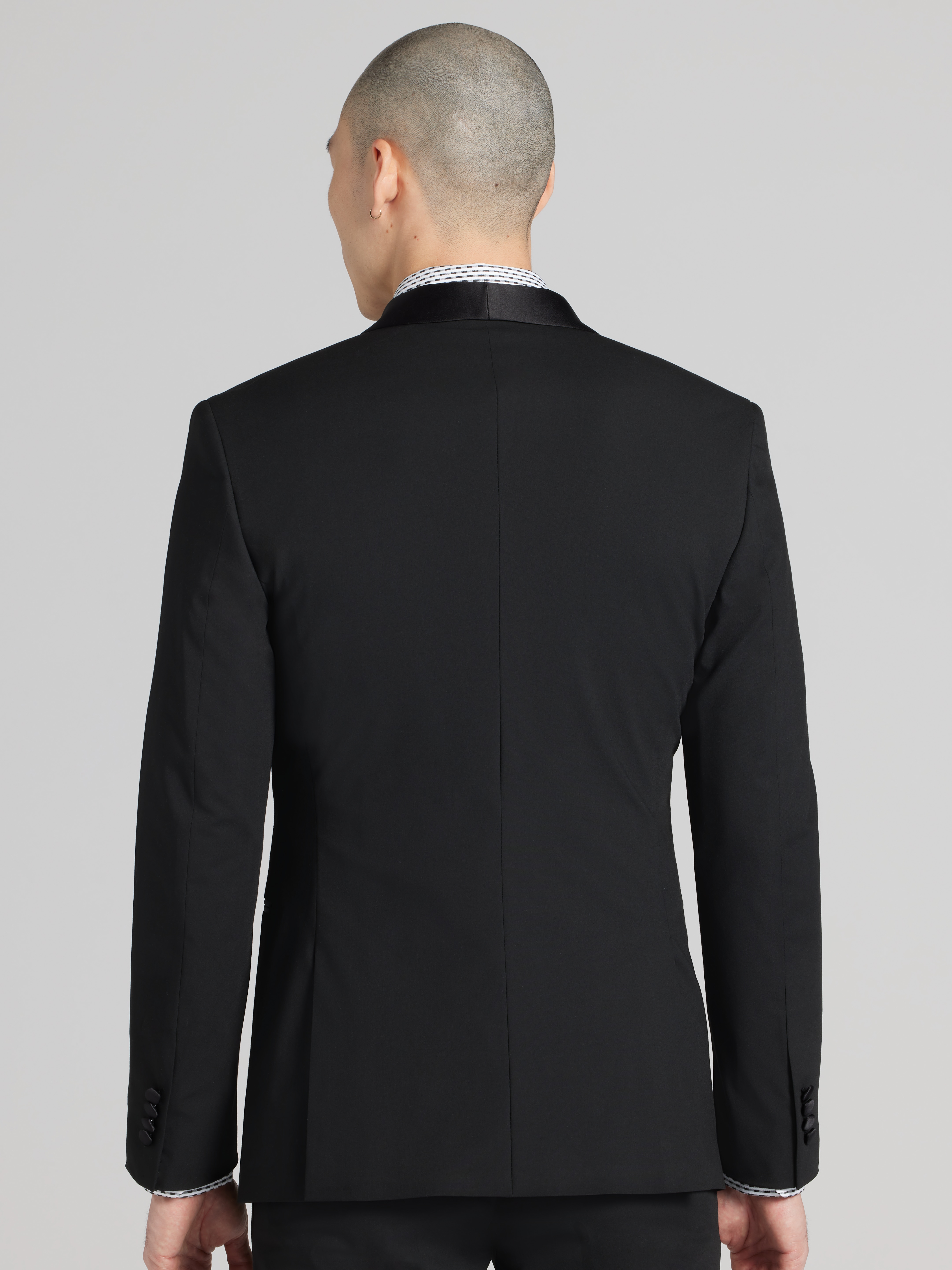 Skinny Fit Satin Shawl Tuxedo Jacket