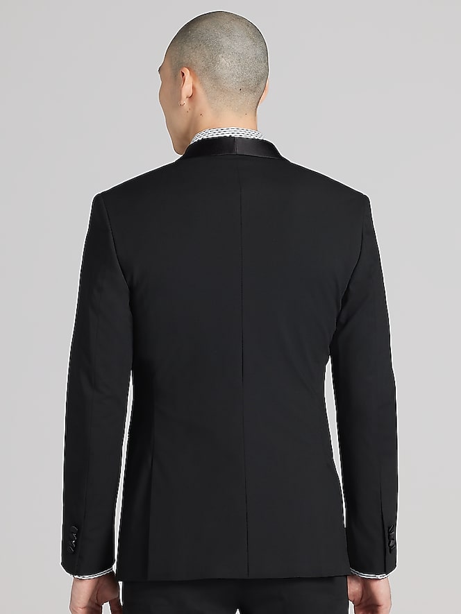Egara Skinny Fit Satin Shawl Tuxedo Jacket