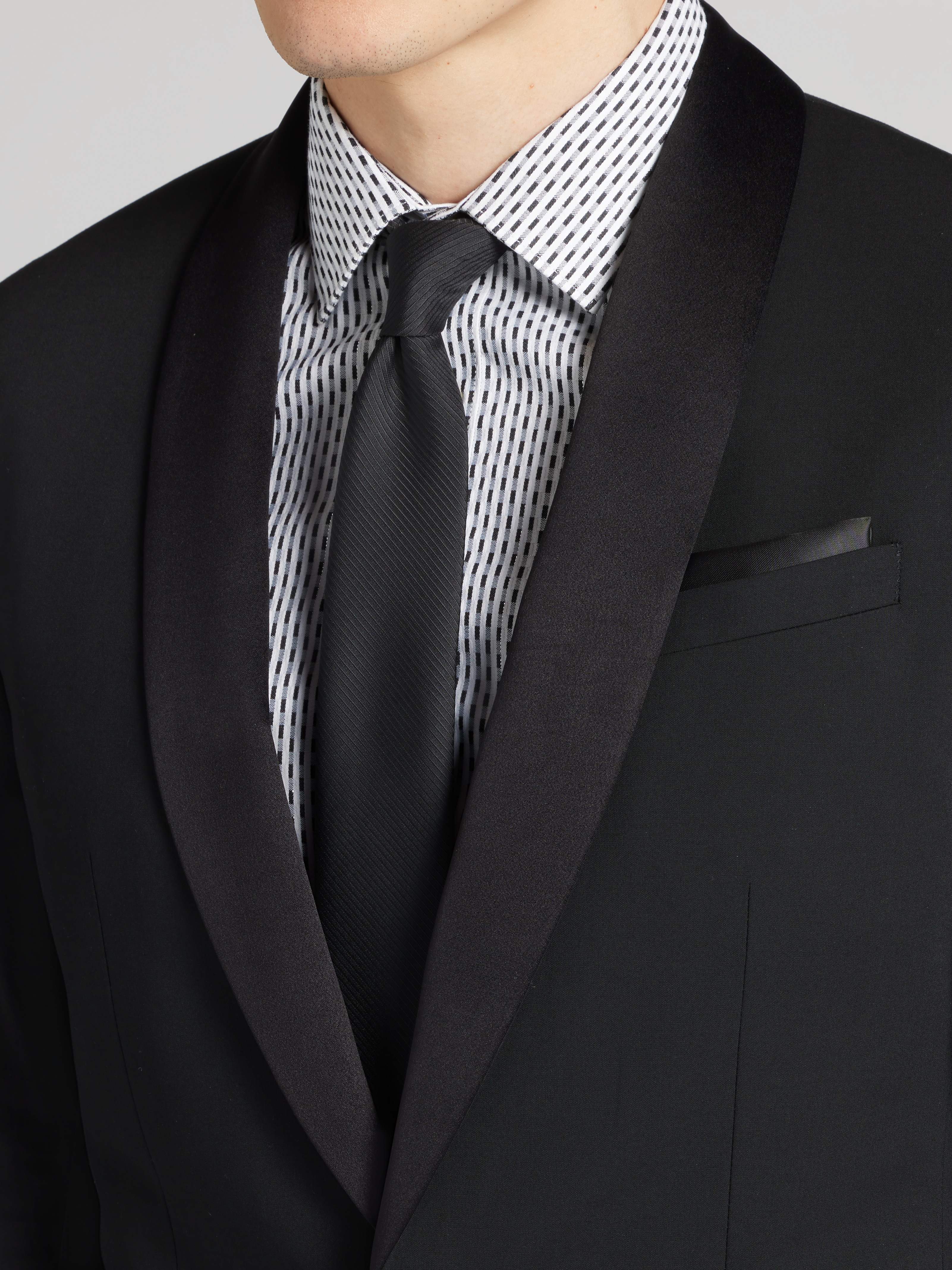 Skinny Fit Satin Shawl Tuxedo Jacket