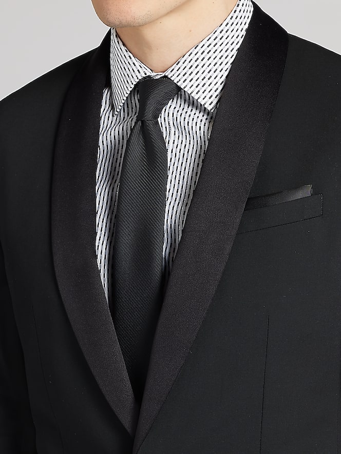 Egara Skinny Fit Satin Shawl Tuxedo Jacket