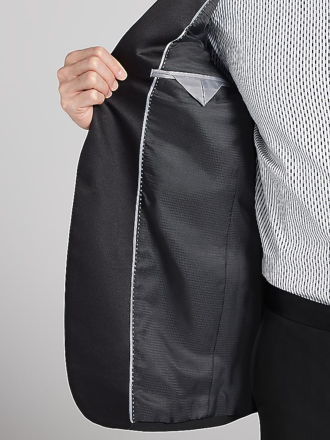 Egara Skinny Fit Satin Shawl Tuxedo Jacket