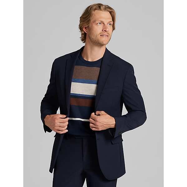 Awearness Kenneth Cole Slim Fit Tech Men's Suit Jacket Navy Solid - Size: 50 Regular TMW34BF50201