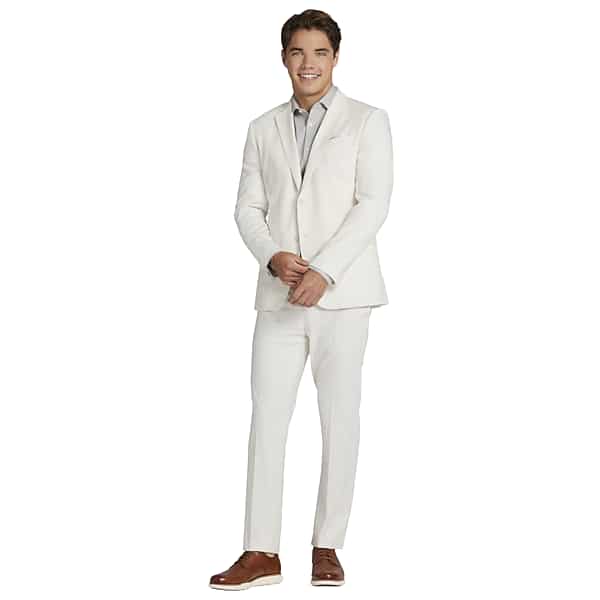Egara Skinny Fit Men's Suit Jacket Stone - Size: 48 Regular TMW34PB48225