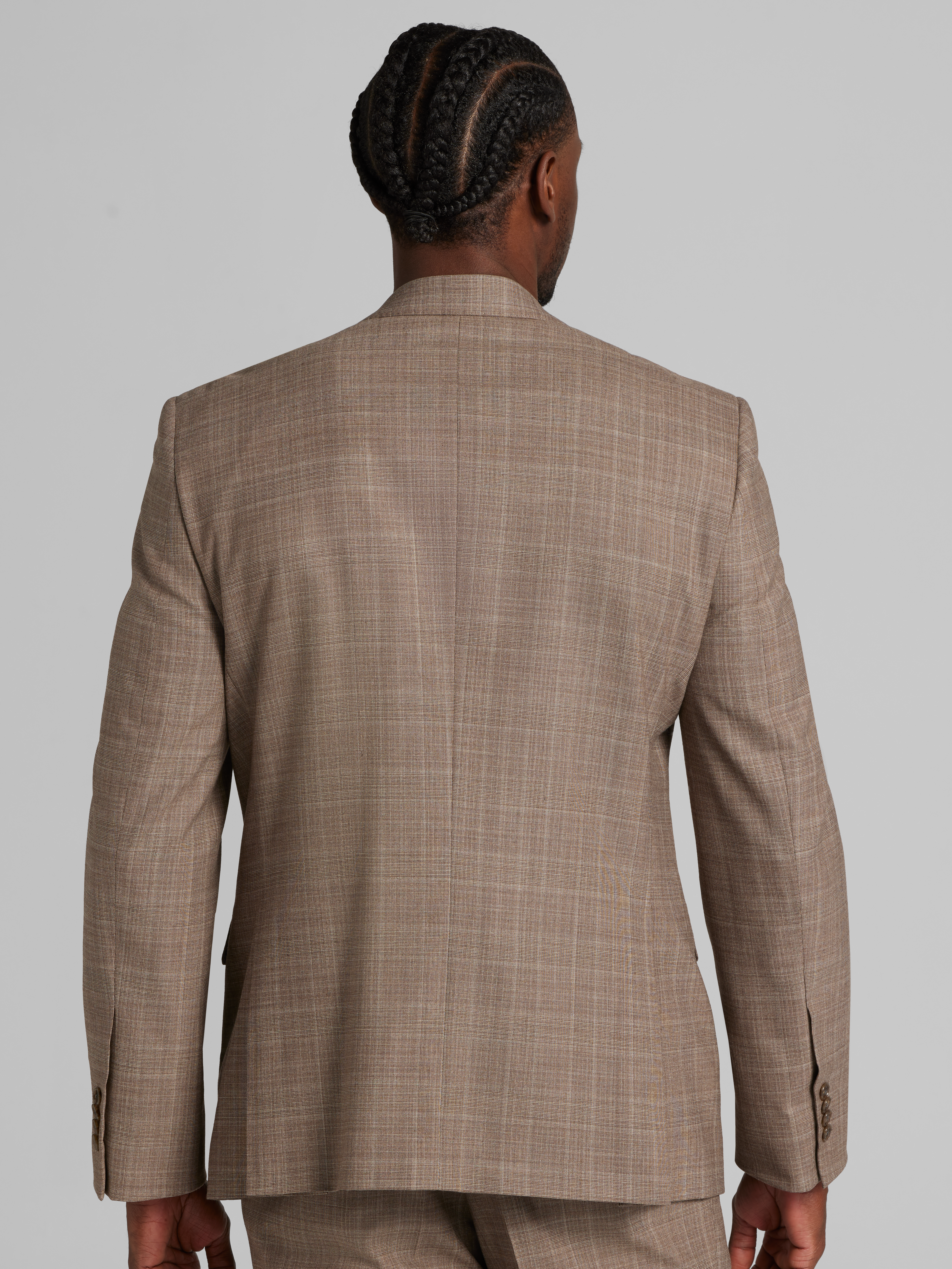 Classic Fit Wool Blend Plaid Suit Jacket