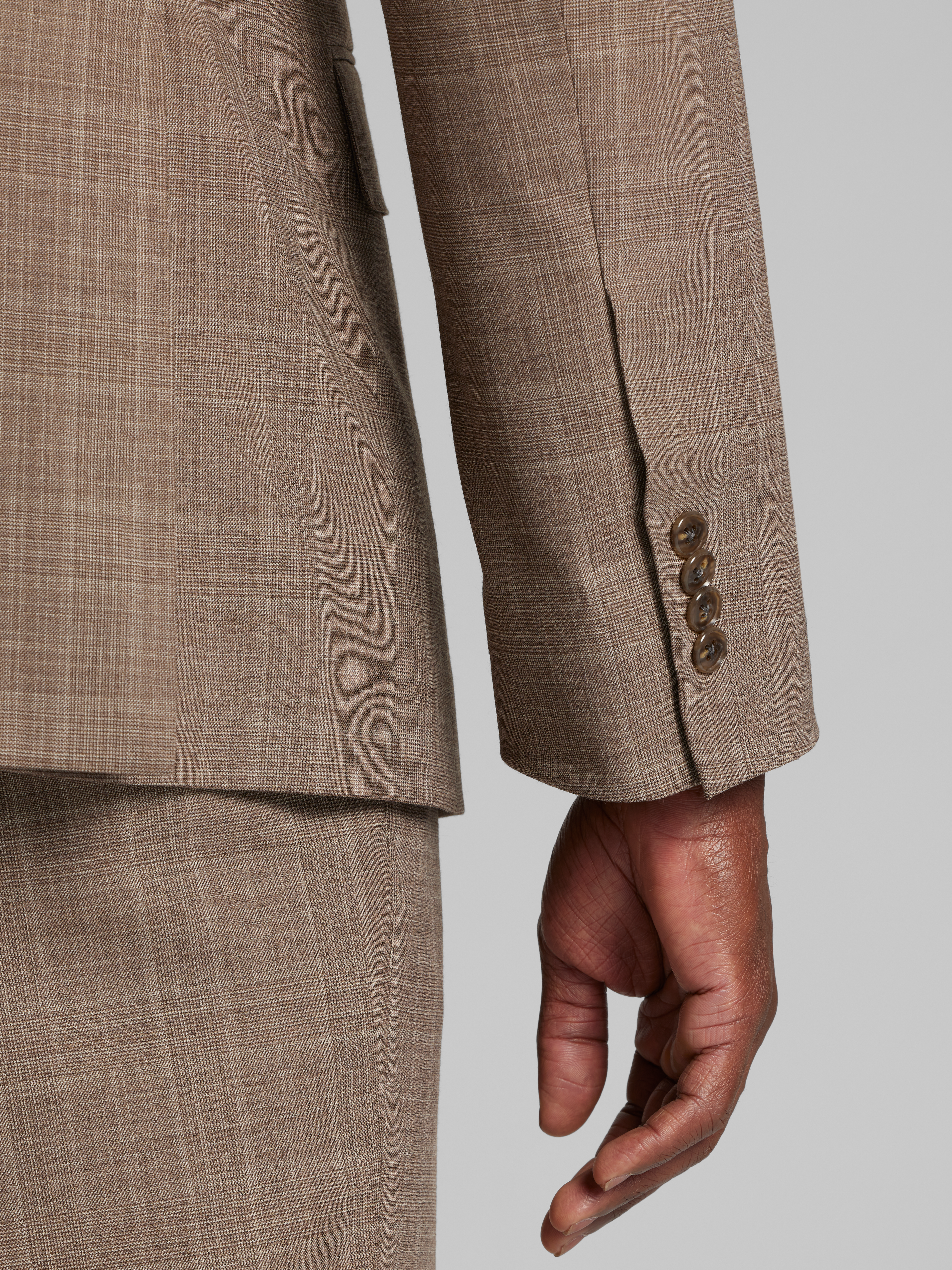 Classic Fit Wool Blend Plaid Suit Jacket