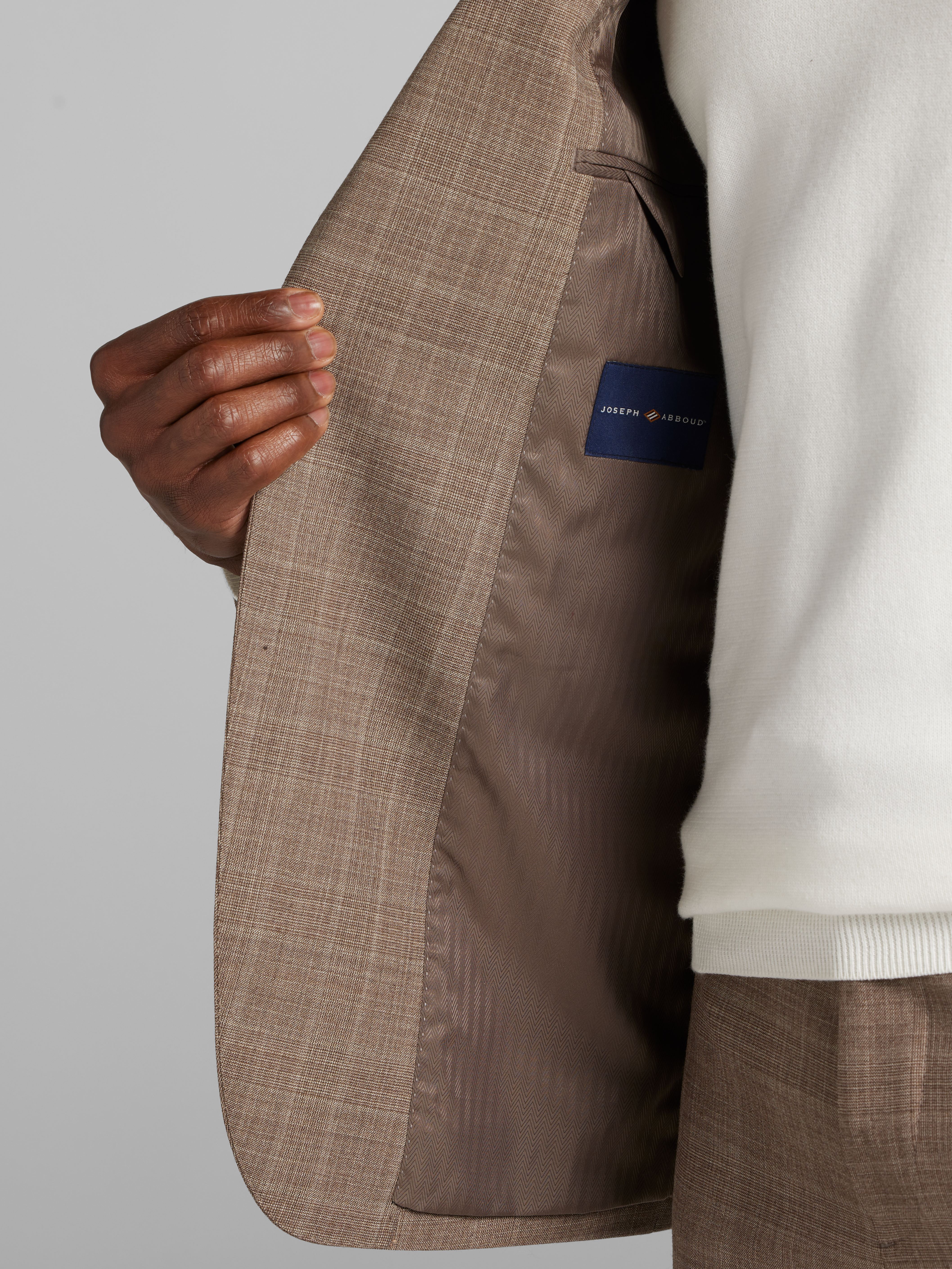 Classic Fit Wool Blend Plaid Suit Jacket