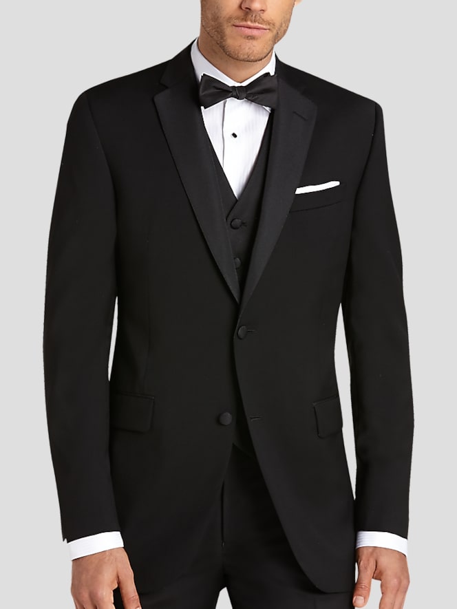 BLACK by Vera Wang Slim Fit Wool 3-Piece Tuxedo