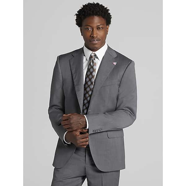 Joseph Abboud American Bespoke Modern Fit Men's Suit Jacket Med Gray Solid - Size: 44 Short