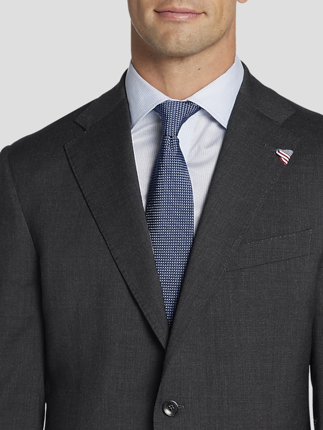 Joseph Abboud American Bespoke Modern Fit Wool Half Lined Suit Jacket, Charcoal Gray - Image 2 of 10