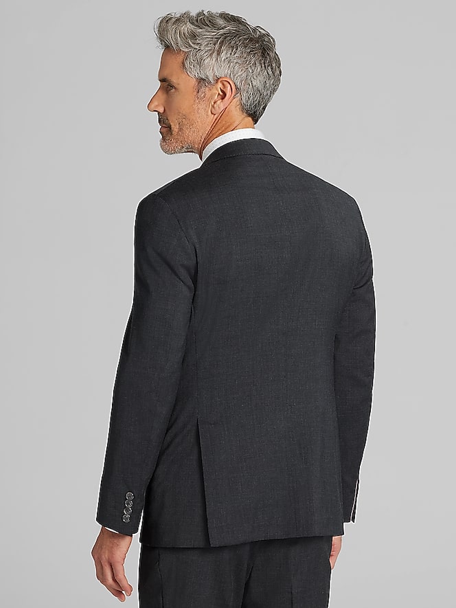 Joseph Abboud American Bespoke Modern Fit Wool Half Lined Suit Jacket, Charcoal Gray - Image 3 of 10