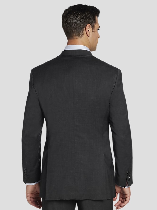 Joseph Abboud American Bespoke Modern Fit Wool Half Lined Suit Jacket, Charcoal Gray - Image 9 of 10