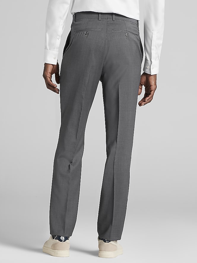 Joseph Abboud American Bespoke Modern Fit Wool Flat Front Suit Pants, Med Gray Solid - Image 2 of 2
