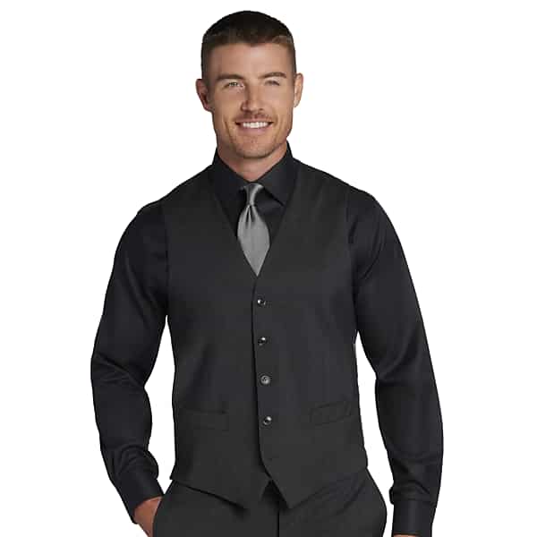 Joseph Abboud Big & Tall American Bespoke Modern Fit Wool Men's Suit Vest Charcoal Gray - Size: 2X