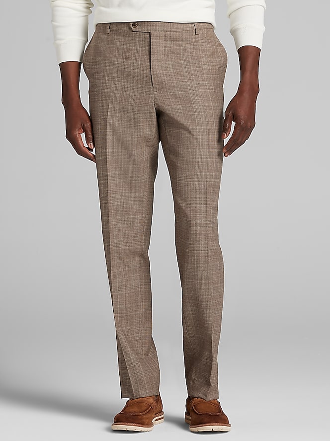 Joseph Abboud Classic Fit Wool Blend Plaid Suit Pants