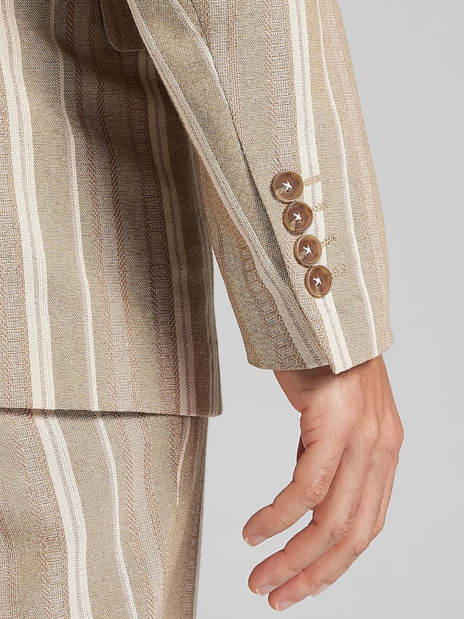 Paisley &Amp; Gray Slim Fit Linen Blend Stripe Suit Jacket