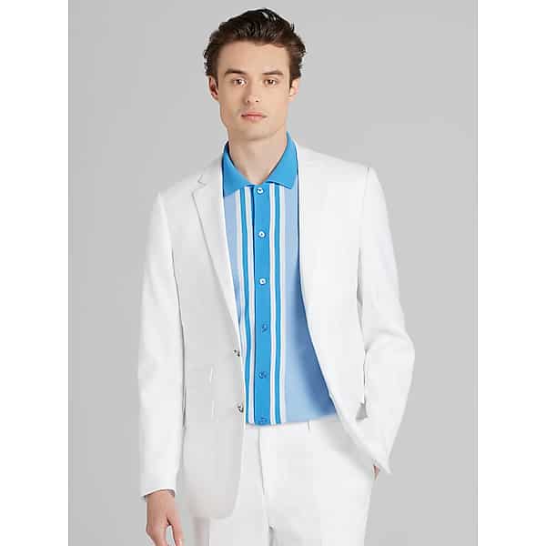 Paisley & Gray Men's Paisley & Amp; Gray Slim Fit Suit Jacket White Shark - Size: 44 Regular TMW35B444225