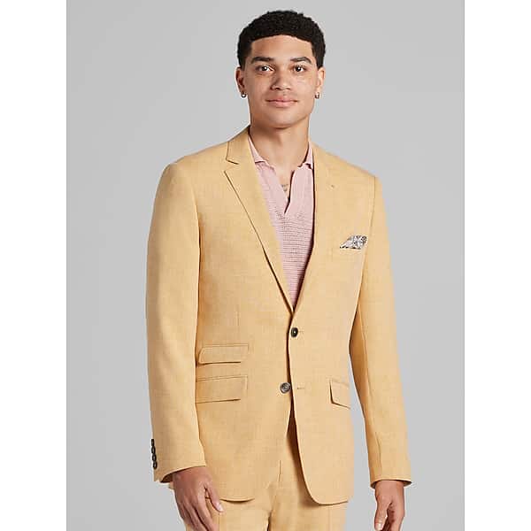 Paisley & Gray Men's Slim Fit Suit Jacket Mustard - Size: 38 Regular