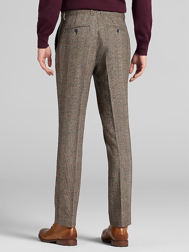 Paisley &Amp; Gray Slim Fit Plaid Suit Pants