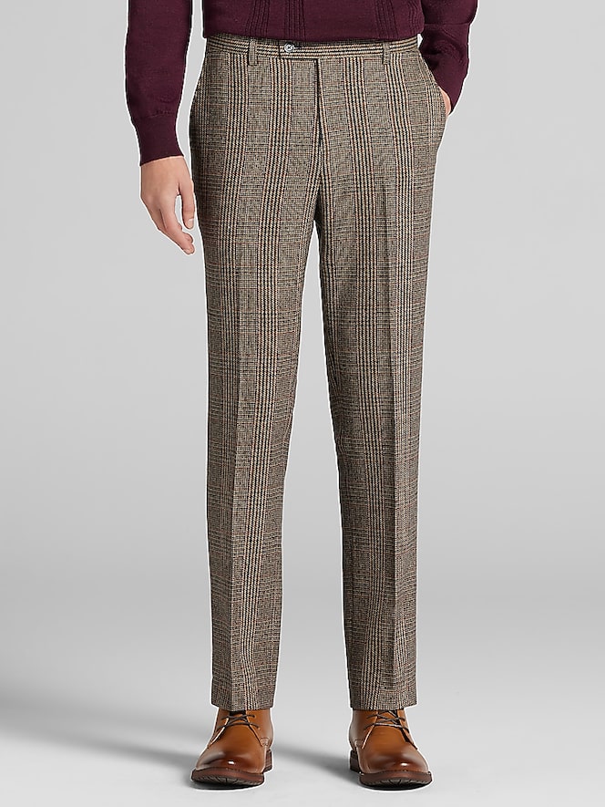 Paisley &Amp; Gray Slim Fit Plaid Suit Pants