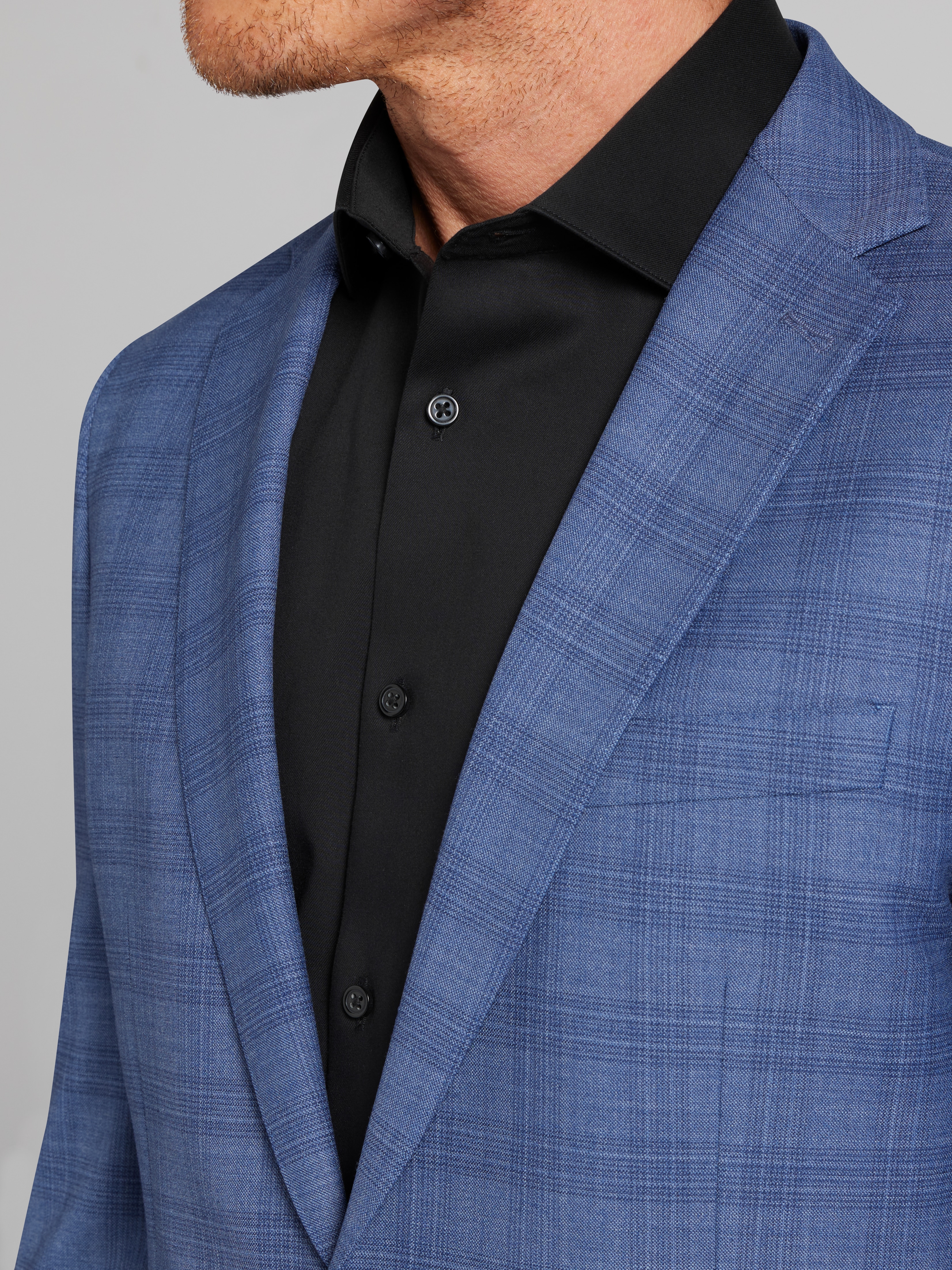 Slim Fit Plaid Suit Jacket