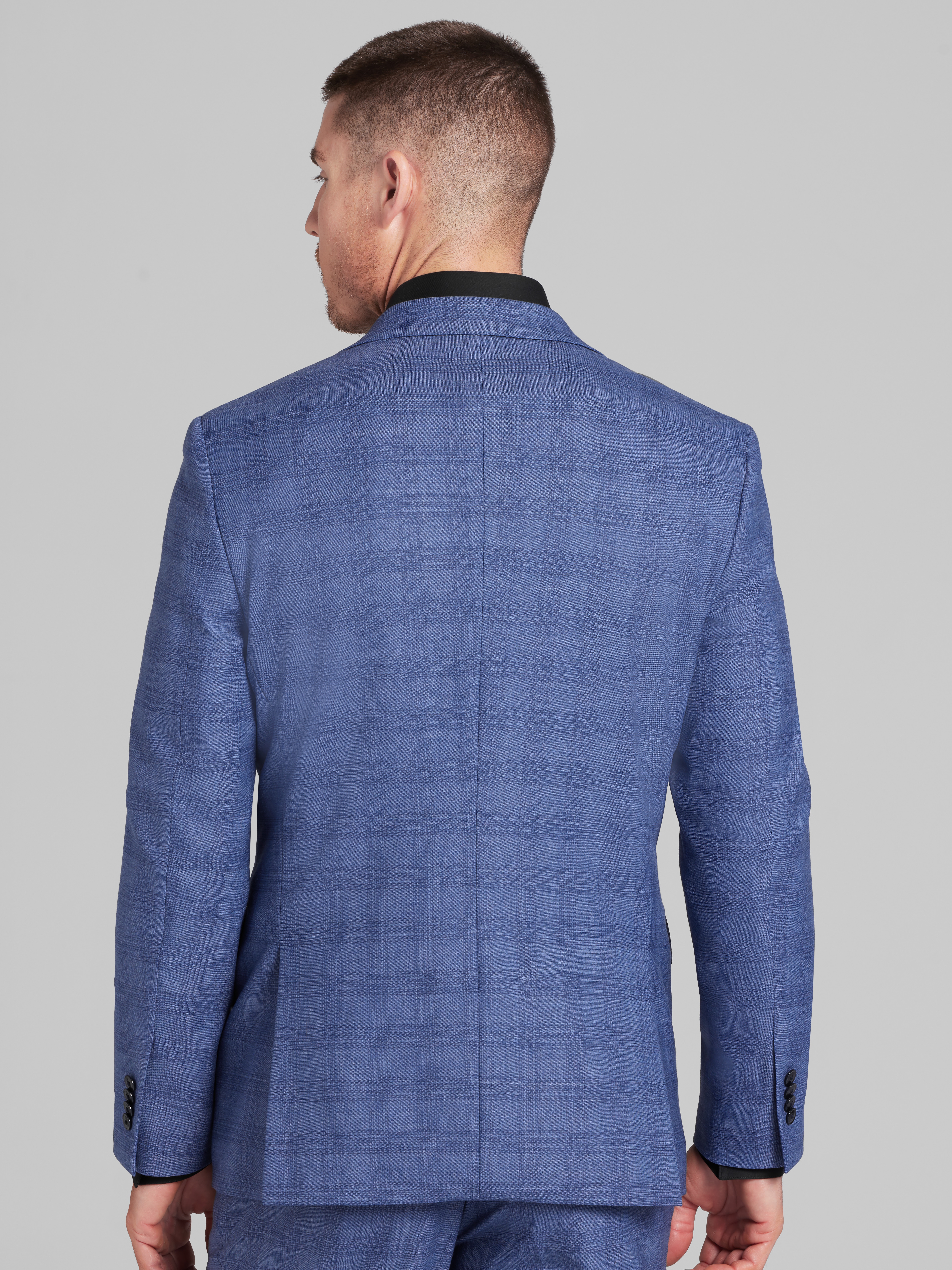 Slim Fit Plaid Suit Jacket
