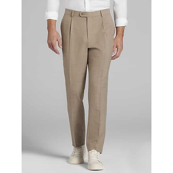 JOE Joseph Abboud Slim Fit Wool Blend Men's Suit Pants Tan Tic - Size: 33W x 32L TMW35NB33T77